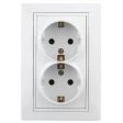 Розетка 2гн с/п с/з белая ЭРА Intro Plano 16А-250В, IP20 (Б0053915)