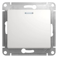Выключатель 1 кл с/п с подсв Белый Glossa GSL000113 (20/160)