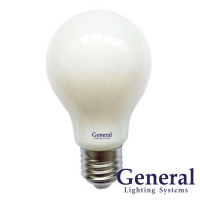 Лампа светодиодная шар A60 E27 10Вт белый свет филамент (нитевидная) прозр.. General LOFT