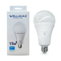 Лампа светодиодная  шар A60 15W Е27 нейтральный белый свет WELLMAX 4К