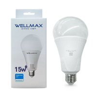 Лампа светодиодная  шар A60 15W Е27 нейтральный белый свет WELLMAX 4К