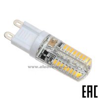 Лампа светодиодная G9 5Вт 220V 50*15 теплый свет силикон General 653600