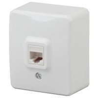 Розетка комп. о/п 1гн RJ45 белая ЭРА Эксперт