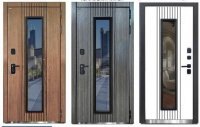 Дверь мет. DORSTON Термо ДАРКВУД Ст.пак (ПН+ТК), Муар черн ср НФТ-3/Ф-63 (Вудлайн тем/Лофт грей) ЗК 860*2050 "Л" 