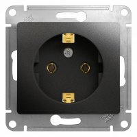Розетка 1гн с/п с з/к Антрацит Glossa GSL000743 (20/160)
