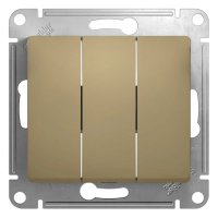 Выключатель 3 кл с/п Титан Glossa GSL000431 (20/160)