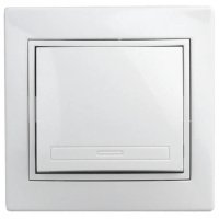 Выключатель 1 кл с/п Белый ЭРА Intro Plano 10А-250В, IP20 (Б0053721)