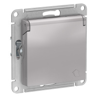 Розетка 1гн с/п с з/к штор. с крыш. IP44. Алюминий AtlasDesign ATN000346 (5/20)