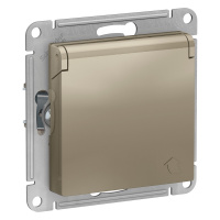 Розетка 1гн с/п с з/к штор. с крыш. IP44. Шампань AtlasDesign ATN000546 (5/20)