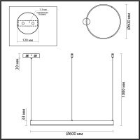 Люстра ECHO 6531/50L латунь LED 50W 3000-6000K 220V купить в каталоге интернет магазина СМИТ с доставкой по Улан-Удэ