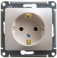 Розетка 1гн с/п с з/к Перлам Glossa GSL000643 (20/160) купить в каталоге интернет магазина СМИТ с доставкой по Улан-Удэ