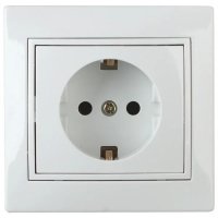 Розетка 1гн с/п с/з белая ЭРА Intro Plano 16А-250В, IP20 1-202-01 (Б0053874)