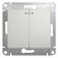 Выключатель 2 кл с/п с подсв Белый Glossa GSL000153 (20/160) купить в каталоге интернет магазина СМИТ с доставкой по Улан-Удэ