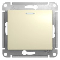 Выключатель 1 кл с/п с подсв Крем Glossa GSL000213 (20/160)