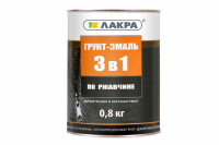 Эмаль Грунт 3 в 1 Лакра черная 0,8кг (10) купить в каталоге интернет магазина СМИТ с доставкой по Улан-Удэ
