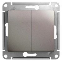 Выключатель 2 кл с/п прох Платина Glossa GSL001265 (20/160)