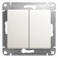 Выключатель 2 кл с/п прох Перлам Glossa GSL000665 (20/160)
