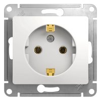 Розетка 1гн с/п с з/к Белый Glossa GSL000143 (20/160)