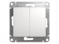 Выключатель 2 кл с/п Белый Glossa GSL000151 (20/160)