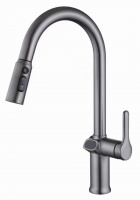 Смеситель для мойки ESKO,вытяжной с дисплеем Gun Metal, арт. K15GMLED