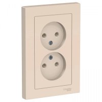 Розетка 2гн с/п б/з Бежевый AtlasDesign ATN000220 (15/90)